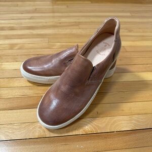 Bed|Stu Heritage Brown Leather Slip On Sneakers Mens 10 Distressed Casual Shoes